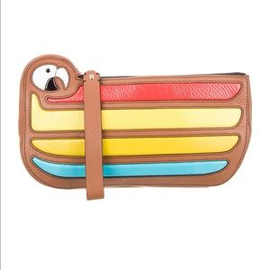 Kate Spade Macaw Parrot Cay Bird Leather Clutch